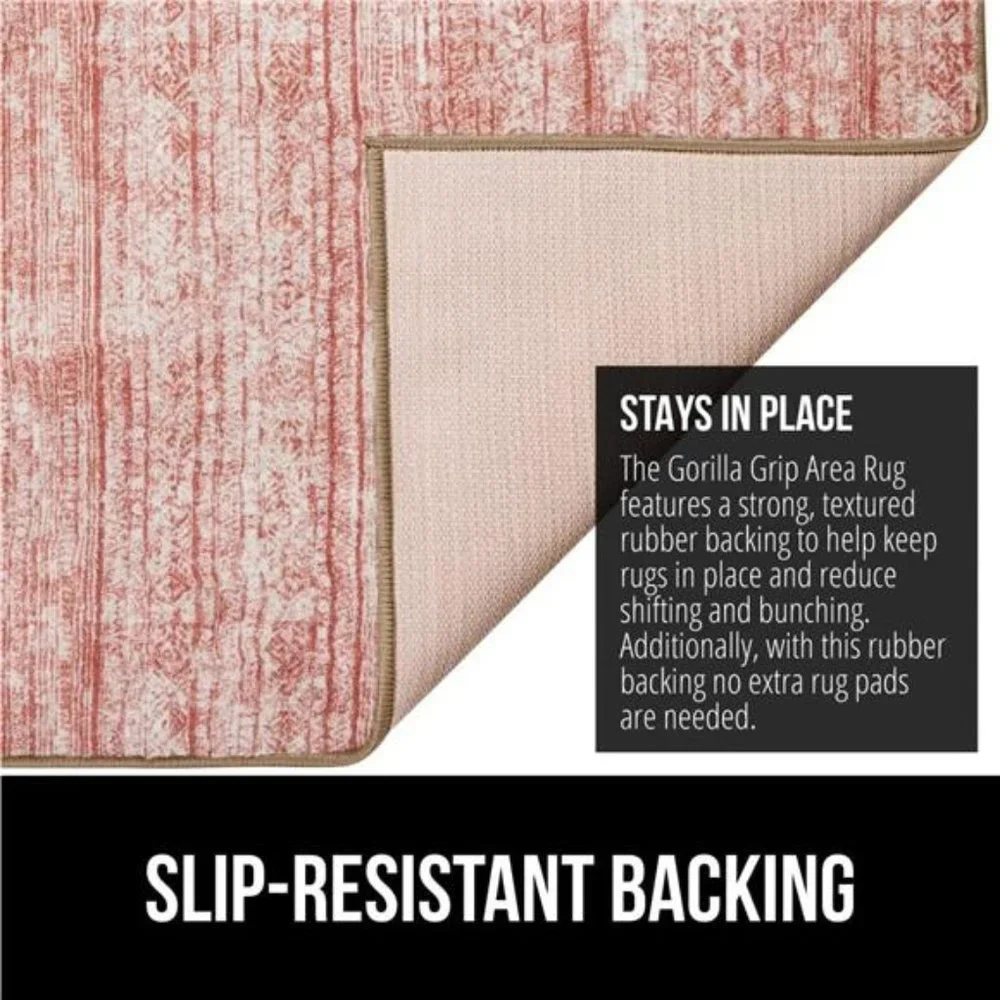 Abstract Area Rug, Slip-Resistant, Durable Rubber Backing, Soft Accent Rugs - Picture 6 of 6